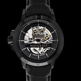 Buy Shop Maserati Potenza Automatic Black Dial Black Leather Strap Stainless Steel Watch For Men - R8821119006 USA Online
