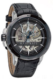 Buy Shop Maserati Potenza Automatic Black Dial Black Leather Strap Stainless Steel Watch For Men - R8821119006 USA Online