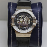 Buy Shop Maserati Potenza Automatic Black Dial Black Leather Strap Watch For Men - R8821108001 USA Online