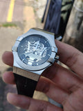 Buy Shop Maserati Potenza Automatic Black Dial Black Leather Strap Watch For Men - R8821108001 USA Online