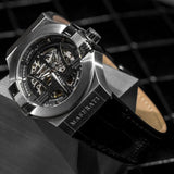 Buy Shop Maserati Potenza Automatic Black Dial Black Leather Strap Watch For Men - R8821108001 USA Online