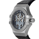 Buy Shop Maserati Potenza Automatic Black Dial Black Leather Strap Watch For Men - R8821108001 USA Online