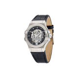 Buy Shop Maserati Potenza Automatic Black Dial Black Leather Strap Watch For Men - R8821108001 USA Online
