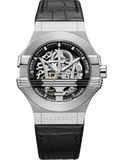 Buy Shop Maserati Potenza Automatic Black Dial Black Leather Strap Watch For Men - R8821108001 USA Online