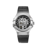 Buy Shop Maserati Potenza Automatic Black Dial Black Leather Strap Watch For Men - R8821108001 USA Online