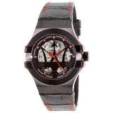 Buy Shop Maserati Potenza Automatic Black Dial Black Leather Strap Watch For Men - R8821108008 USA Online