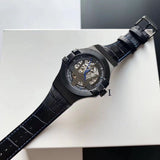 Buy Shop Maserati Potenza Automatic Black Dial Black Leather Strap Watch For Men - R8821108009 USA Online