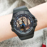 Buy Shop Maserati Potenza Automatic Black Dial Black Leather Strap Watch For Men - R8821108009 USA Online