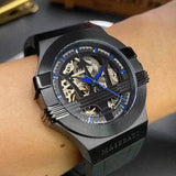 Buy Shop Maserati Potenza Automatic Black Dial Black Leather Strap Watch For Men - R8821108009 USA Online