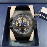 Buy Shop Maserati Potenza Automatic Black Dial Black Leather Strap Watch For Men - R8821108009 USA Online