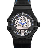 Buy Shop Maserati Potenza Automatic Black Dial Black Leather Strap Watch For Men - R8821108009 USA Online