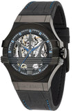 Buy Shop Maserati Potenza Automatic Black Dial Black Leather Strap Watch For Men - R8821108009 USA Online