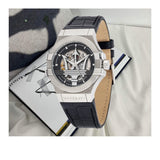 Buy Shop Maserati Potenza Automatic Black Dial Black Leather Strap Watch For Men - R8821108038 USA Online