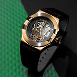 Buy Shop Maserati Potenza Automatic Rose Gold Dial Black Leather Strap Watch For Men - R8821108002 USA Online