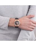Buy Shop Maserati Potenza Automatic Rose Gold Dial Black Leather Strap Watch For Men - R8821108002 USA Online