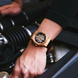 Buy Shop Maserati Potenza Automatic Rose Gold Dial Black Leather Strap Watch For Men - R8821108002 USA Online