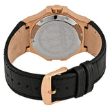 Buy Shop Maserati Potenza Automatic Rose Gold Dial Black Leather Strap Watch For Men - R8821108002 USA Online