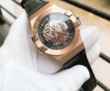 Buy Shop Maserati Potenza Automatic Skeleton Black Dial Black Leather Strap Watch For Men - R8821108039 USA Online