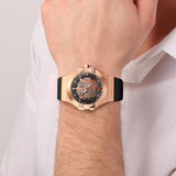Buy Shop Maserati Potenza Automatic Skeleton Black Dial Black Leather Strap Watch For Men - R8821108039 USA Online