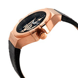 Buy Shop Maserati Potenza Automatic Skeleton Black Dial Black Leather Strap Watch For Men - R8821108039 USA Online