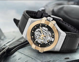 Buy Shop Maserati Potenza Automatic Skeleton Dial Black Leather Strap Watch For Men - R8821108011 USA Online
