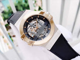 Buy Shop Maserati Potenza Automatic Skeleton Dial Black Leather Strap Watch For Men - R8821108011 USA Online
