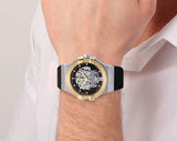 Buy Shop Maserati Potenza Automatic Skeleton Dial Black Leather Strap Watch For Men - R8821108011 USA Online