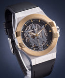 Buy Shop Maserati Potenza Automatic Skeleton Dial Black Leather Strap Watch For Men - R8821108011 USA Online