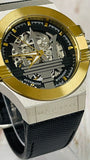 Buy Shop Maserati Potenza Automatic Skeleton Dial Black Leather Strap Watch For Men - R8821108011 USA Online