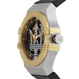 Buy Shop Maserati Potenza Automatic Skeleton Dial Black Leather Strap Watch For Men - R8821108011 USA Online