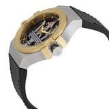 Buy Shop Maserati Potenza Automatic Skeleton Dial Black Leather Strap Watch For Men - R8821108011 USA Online