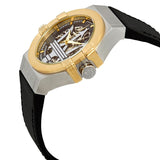 Buy Shop Maserati Potenza Automatic Skeleton Dial Black Leather Strap Watch For Men - R8821108011 USA Online