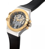 Buy Shop Maserati Potenza Automatic Skeleton Dial Black Leather Strap Watch For Men - R8821108011 USA Online