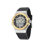 Buy Shop Maserati Potenza Automatic Skeleton Dial Black Leather Strap Watch For Men - R8821108011 USA Online