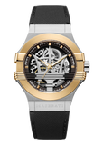 Buy Shop Maserati Potenza Automatic Skeleton Dial Black Leather Strap Watch For Men - R8821108011 USA Online
