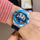 Buy Shop Maserati Potenza Automatic Skeleton Dial Blue Rubber Strap Watch For Men - R8821108035 USA Online