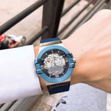 Buy Shop Maserati Potenza Automatic Skeleton Dial Blue Rubber Strap Watch For Men - R8821108035 USA Online