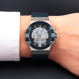 Buy Shop Maserati Potenza Automatic Skeleton Dial Blue Rubber Strap Watch For Men - R8821108035 USA Online