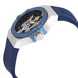 Buy Shop Maserati Potenza Automatic Skeleton Dial Blue Rubber Strap Watch For Men - R8821108035 USA Online