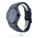 Buy Shop Maserati Potenza Black Dial 42mm Blue Leather Strap Watch For Men - R8851108007 USA Online