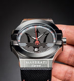 Buy Shop Maserati Potenza Black Dial Black Leather Strap Watch For Men - R8851108001 USA Online