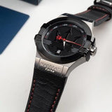 Buy Shop Maserati Potenza Black Dial Black Leather Strap Watch For Men - R8851108001 USA Online