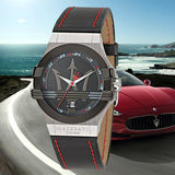 Buy Shop Maserati Potenza Black Dial Black Leather Strap Watch For Men - R8851108001 USA Online