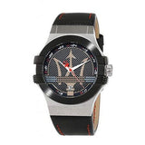 Buy Shop Maserati Potenza Black Dial Black Leather Strap Watch For Men - R8851108001 USA Online