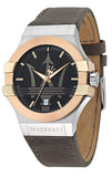 Buy Shop Maserati Potenza Black Dial Brown Leather Strap Watch For Men - R8851108014 USA Online