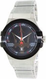 Buy Shop Maserati Potenza Black Dial Silver Steel Strap Watch For Men - R8853108001 USA Online