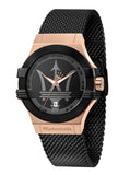 Buy Shop Maserati Potenza Black Mesh Bracelet Black Dial Watch For Men - R8853108010 USA Online