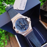 Buy Shop Maserati Potenza Blue Dial Blue Leather Strap Watch For Men - R8851108015 USA Online