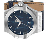 Buy Shop Maserati Potenza Blue Dial Blue Leather Strap Watch For Men - R8851108015 USA Online