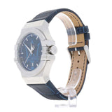 Buy Shop Maserati Potenza Blue Dial Blue Leather Strap Watch For Men - R8851108015 USA Online